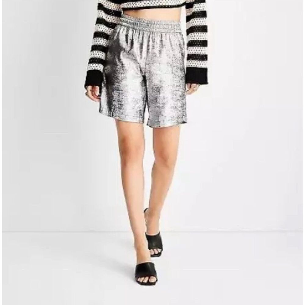 Women's Metallic Shorts - Future Collective with Alani Noelle. Size XS. NWT. U - Picture 1 of 6